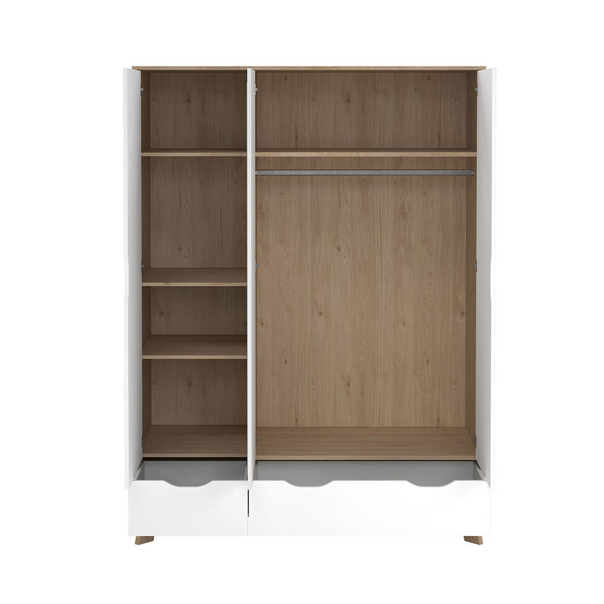 KLEIDERSCHRANK, Ikast, Eiche, Holzwerkstoff, 1498 x 59 x 201 cm - Eichefarben, Holzwerkstoff (1498/201/59cm) - ebuy24