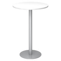 STEHTISCH rund STH 80/80/111,6 cm in Weiß/Silberfarben - Silberfarben/Weiß, Holzwerkstoff (80/80/111.6cm) - bümö