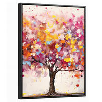 LEINWAND Bilder mit Rahmen - Aquarell - Baum - Kunst - Abstrakt - 30x40 - Multicolor, Textil (30/40cm) - MuchoWow