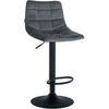 BARHOCKER Samt dunkelgrau - Dunkelgrau/Schwarz, Textil/Metall (43/87/46.5cm) - CLP