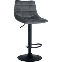 BARHOCKER Samt dunkelgrau - Dunkelgrau/Schwarz, Textil/Metall (43/87/46.5cm) - CLP