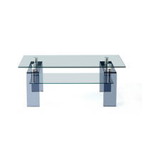 COUCHTISCH Transparent/Grau 100/55/45 cm aus Glas - Klar, Glas (55/100/45cm) - PANGIVO