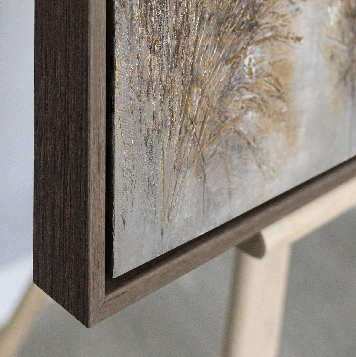 GEMÄLDE Wasserspiegel Schattenfugenrahmen Grau 70x50 cm - Grau, Holz (70/50cm) - YS-art gallery