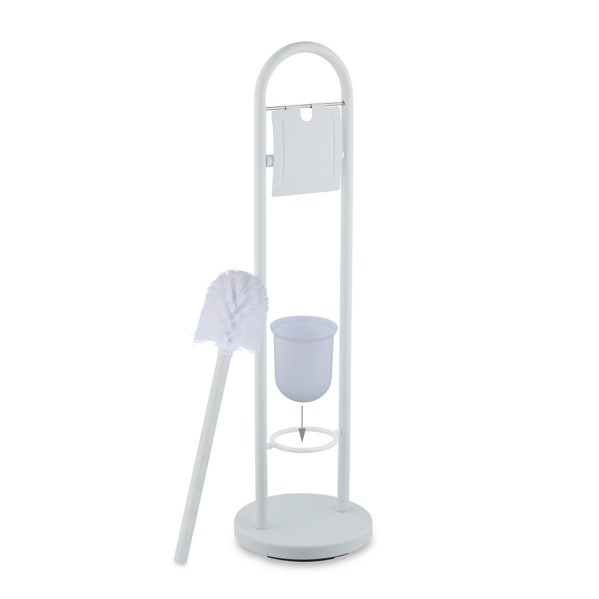 WC-GARNITUR - Weiß, Kunststoff/Textil (22/79/22cm) - Relaxdays
