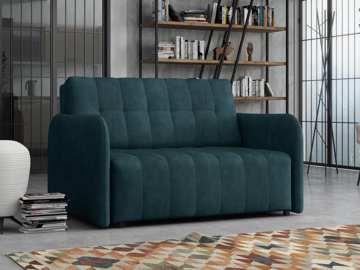 SCHLAFSOFA Viva Grand II - Türkis/Schwarz, Holz/Kunststoff (125/85/95cm) - MIRJAN24