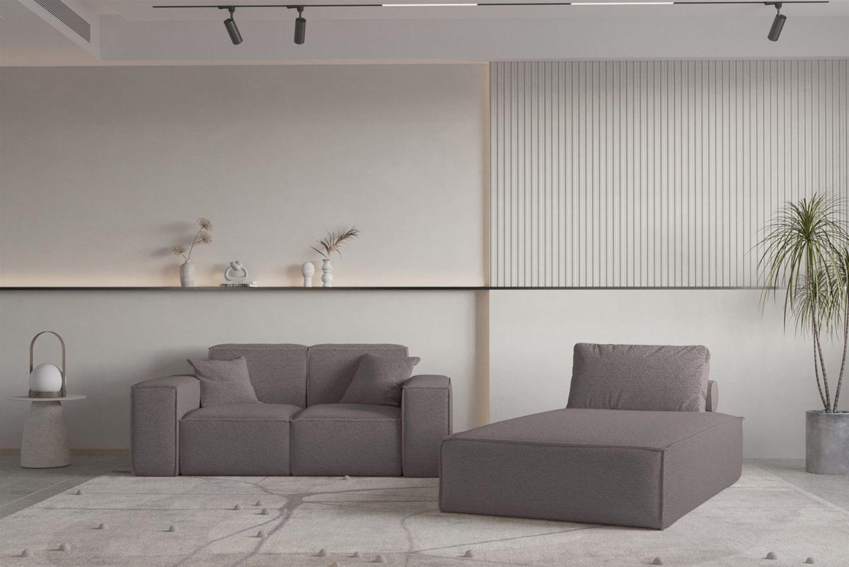 SOFA Sezlong Celes Premium 2er-set - Taupe, Holzwerkstoff/Textil (110/95/194cm) - Fun Möbel