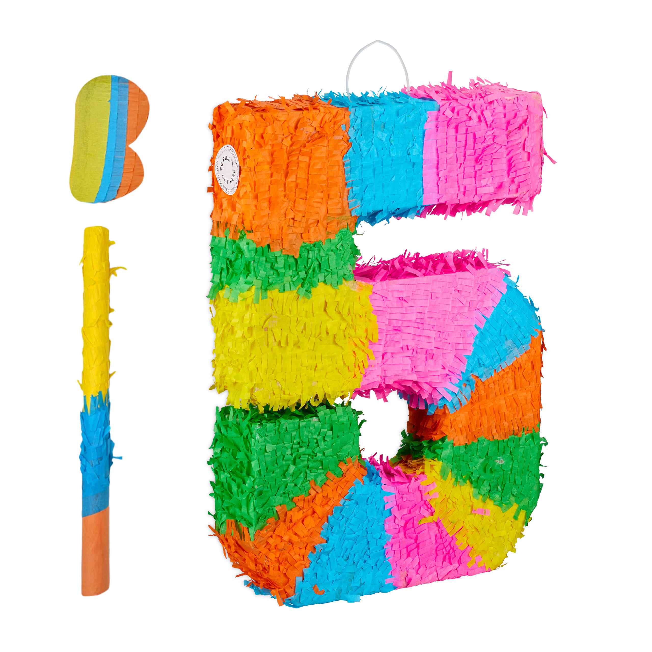 PINATA - Multicolor, Papier/Wellpappe (35.5/50.5/7.5cm) - Relaxdays