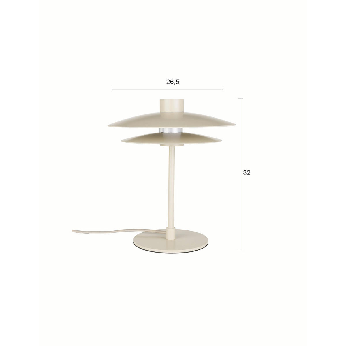 TISCHLAMPE Wubbo Beige - Beige, Metall (26.5/26.5/32cm) - Housecraft Living