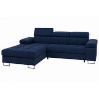 ECKSOFA COMODO Links mit Schlaffunktion & Bettkasten Marineblau - Dunkelblau, Textil (203/271cm) - KS Home Concept