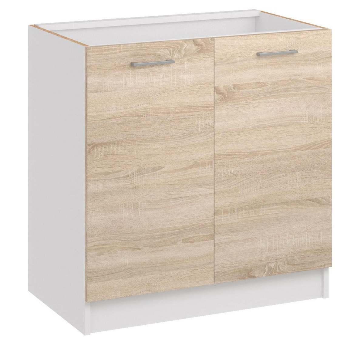 KÜCHENUNTERSCHRANK D80 2D licht sonoma - Sonoma Eiche, Holzwerkstoff (80/82/44cm) - roe furniture