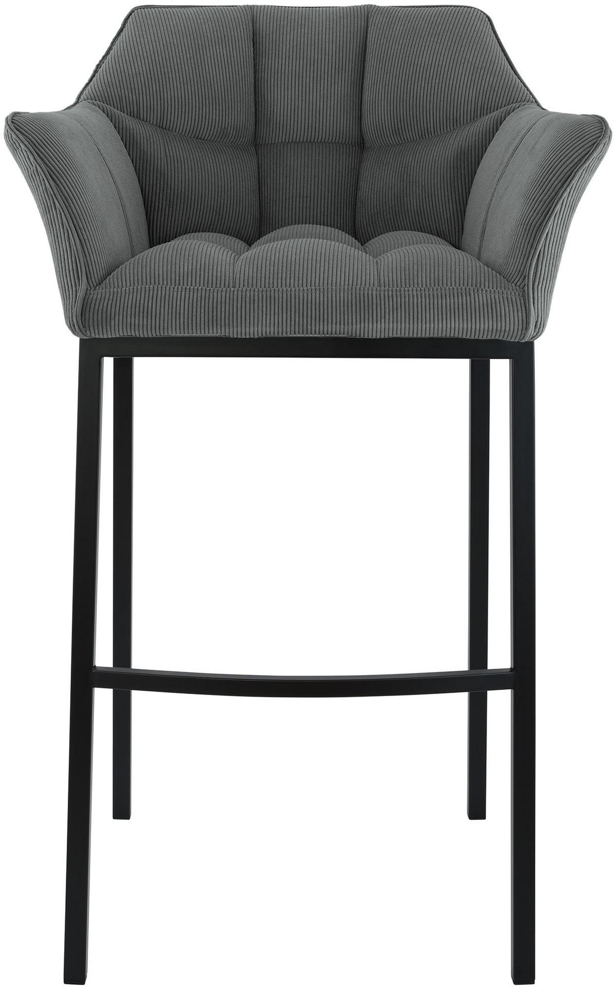 BARHOCKER Gibel Metall Grau Schwarz - Grau, Metall (64/110/48cm) - DELUKE