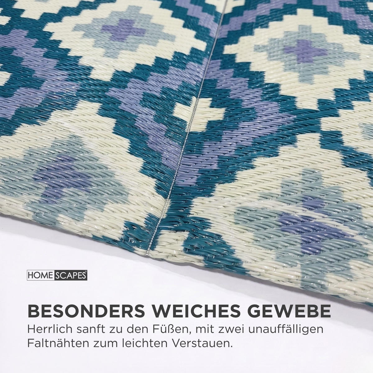 OUTDOORTEPPICH Mia, geometrisch gemustert 240/300 cm - Blau, Kunststoff (240/300cm) - Homescapes