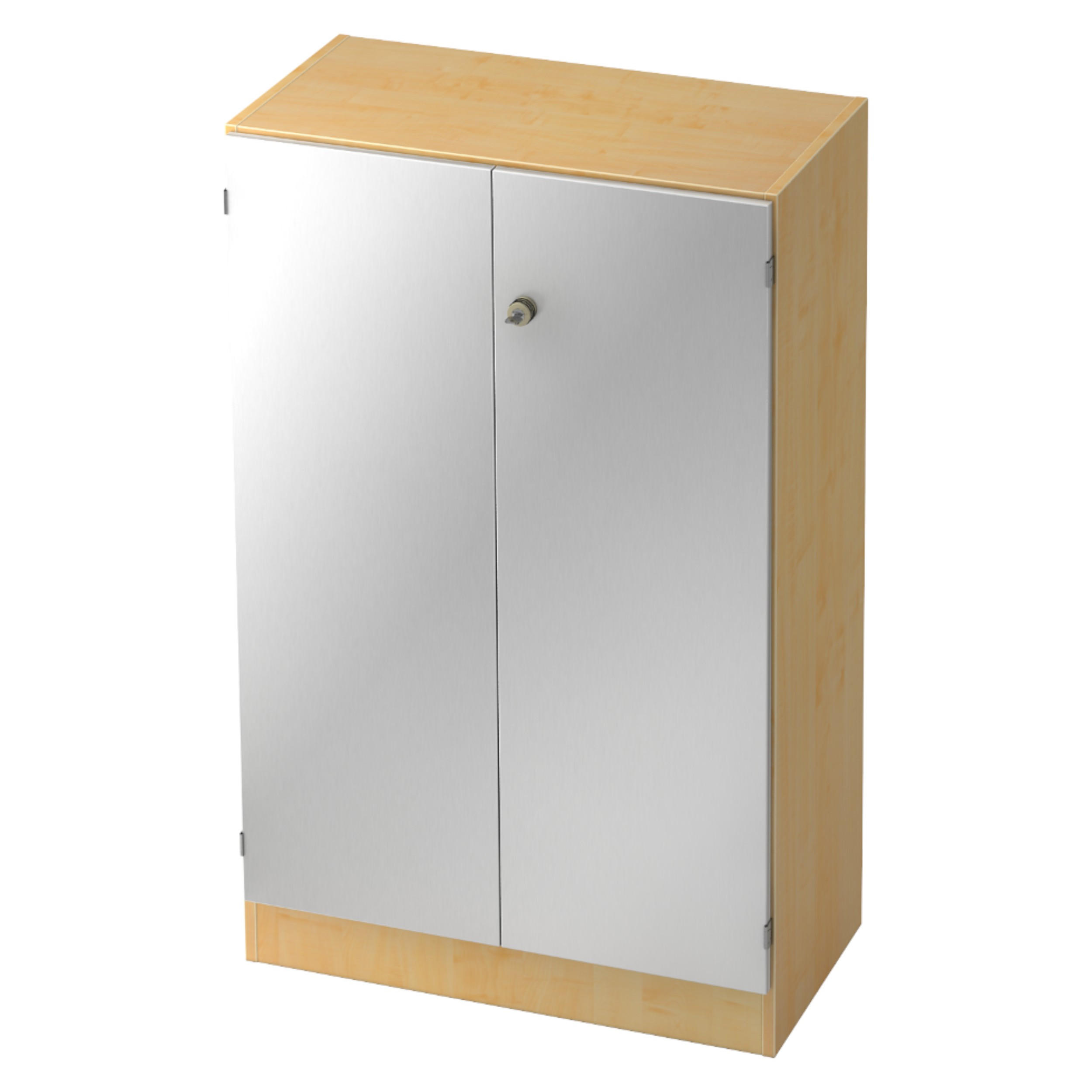 AKTENSCHRANK - 3 Ordnerhöhen 42/80/127 cm in Ahornfarben/Silberfarben - Silberfarben/Ahornfarben, Holzwerkstoff (80/127/42cm) - bümö