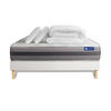 BETT Actiflex relax Taschenfederkern und Memory-Schaum 160 x 200 cm h1 - Kit Bettgestell Weiß - Mit Kissen und Bettdecke - Beige/Weiß, Holz/Textil (160/200cm) - ACTISOM