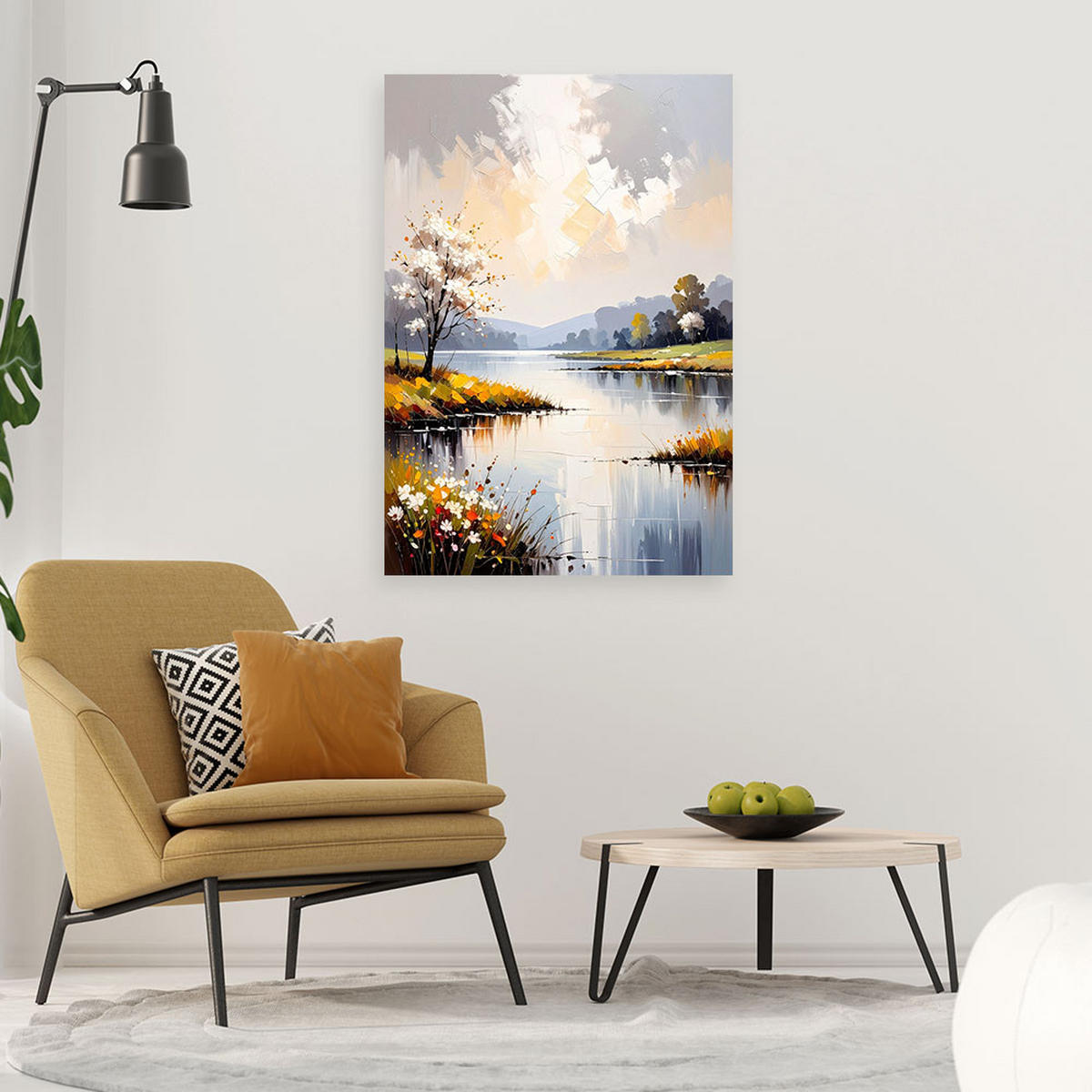 LEINWANDBILD Landschaften 60x90cm - Grau, Textil (60/90cm) - Feeby