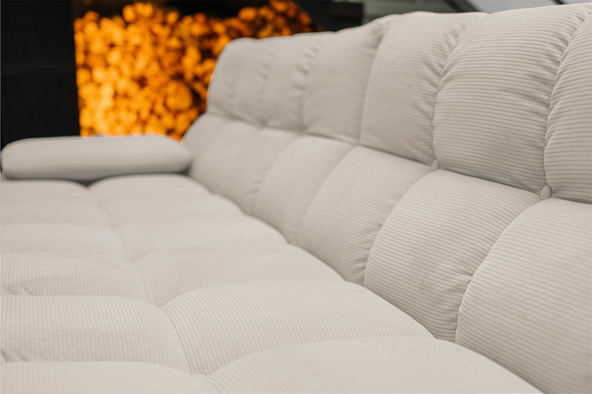 ECKSOFA VIVIEN Beige Cord - Beige/Schwarz, Kunststoff/Textil (290/178cm) - KAWOLA