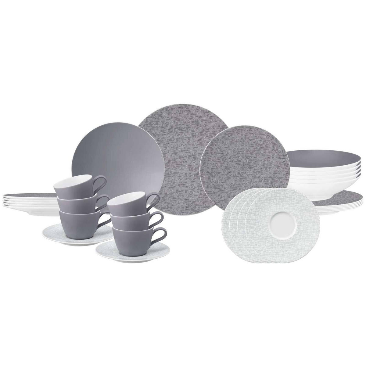 KOMBISERVICE Life Fashion Elegant Grey 30er Set - Grau, Keramik (1/1/1cm) - Seltmann Weiden