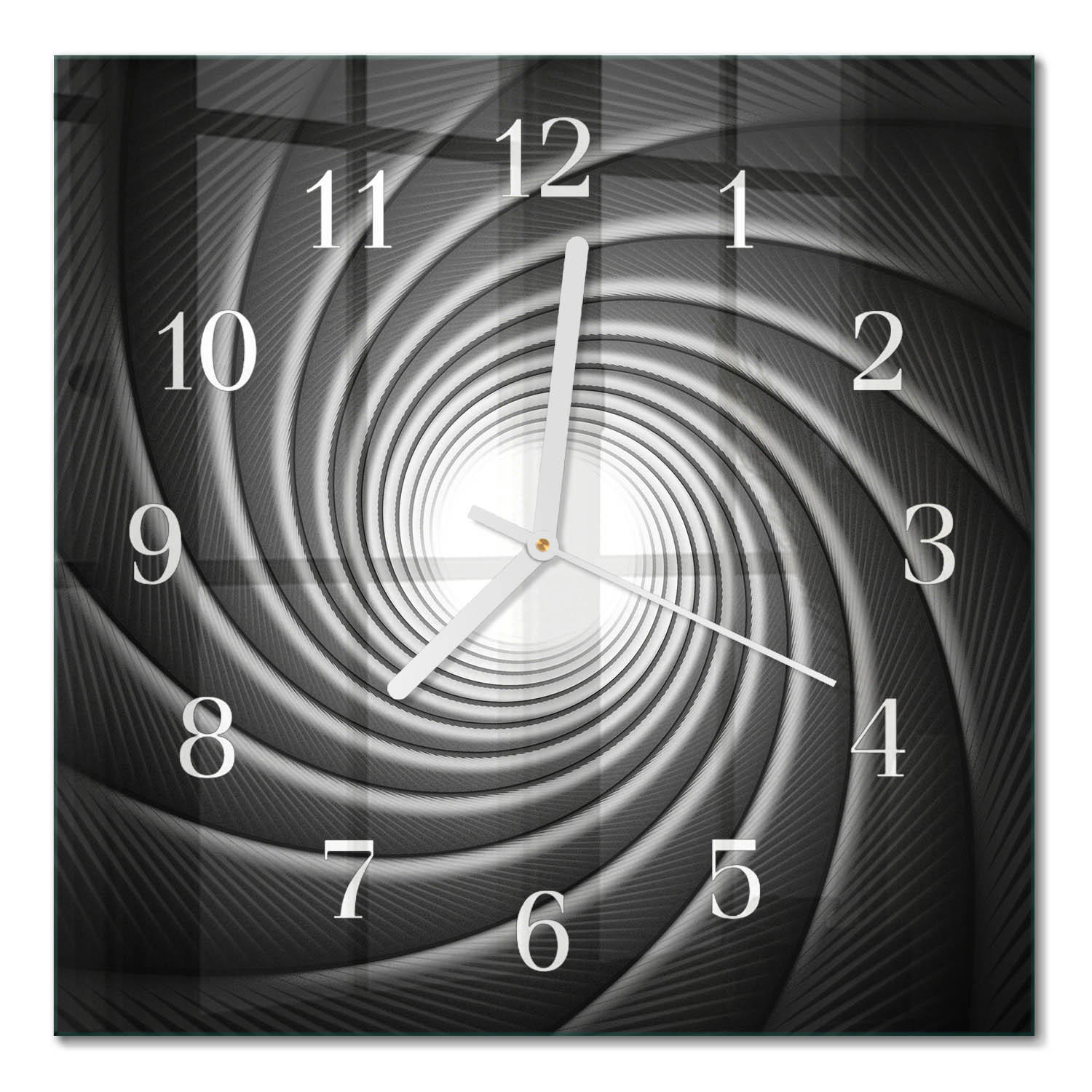 WANDUHR 30x30 cm - Wirbel - Schwarz, Glas (30/30/0.4cm) - TULUP