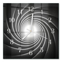 WANDUHR 30x30 cm - Wirbel - Schwarz, Glas (30/30/0.4cm) - TULUP
