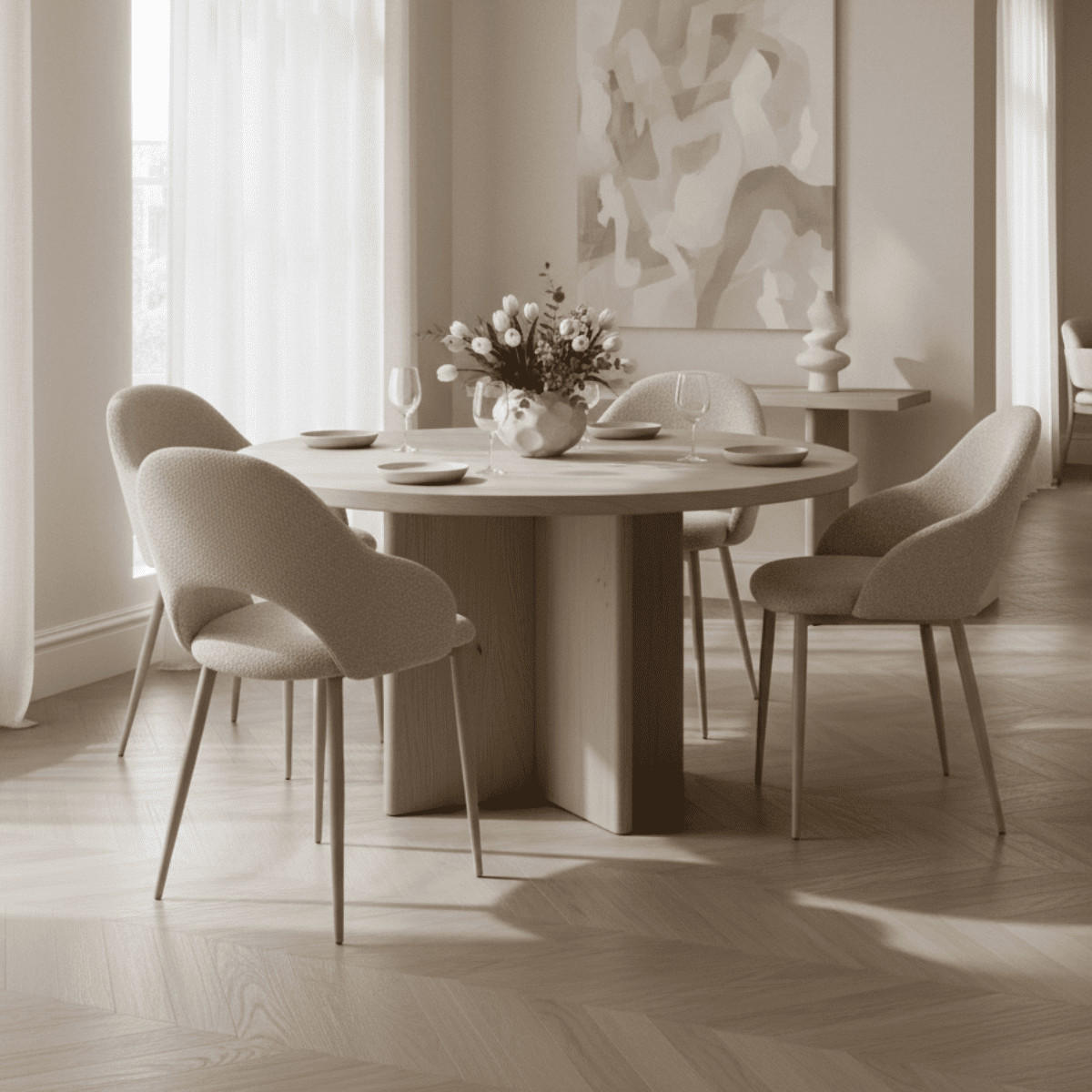 STÜHLE 2er-Set mit Stoffbezug und Metallfüßen 57/84/54 cm - Beige, Textil (57/84/63.5cm) - Calicosy