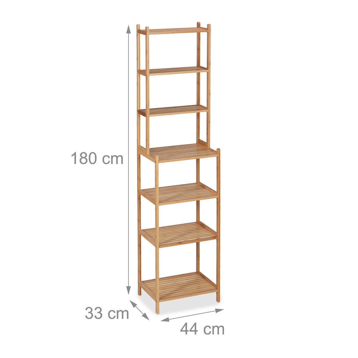 BADREGAL - Hellbraun, Holz (44/180/33cm) - Relaxdays