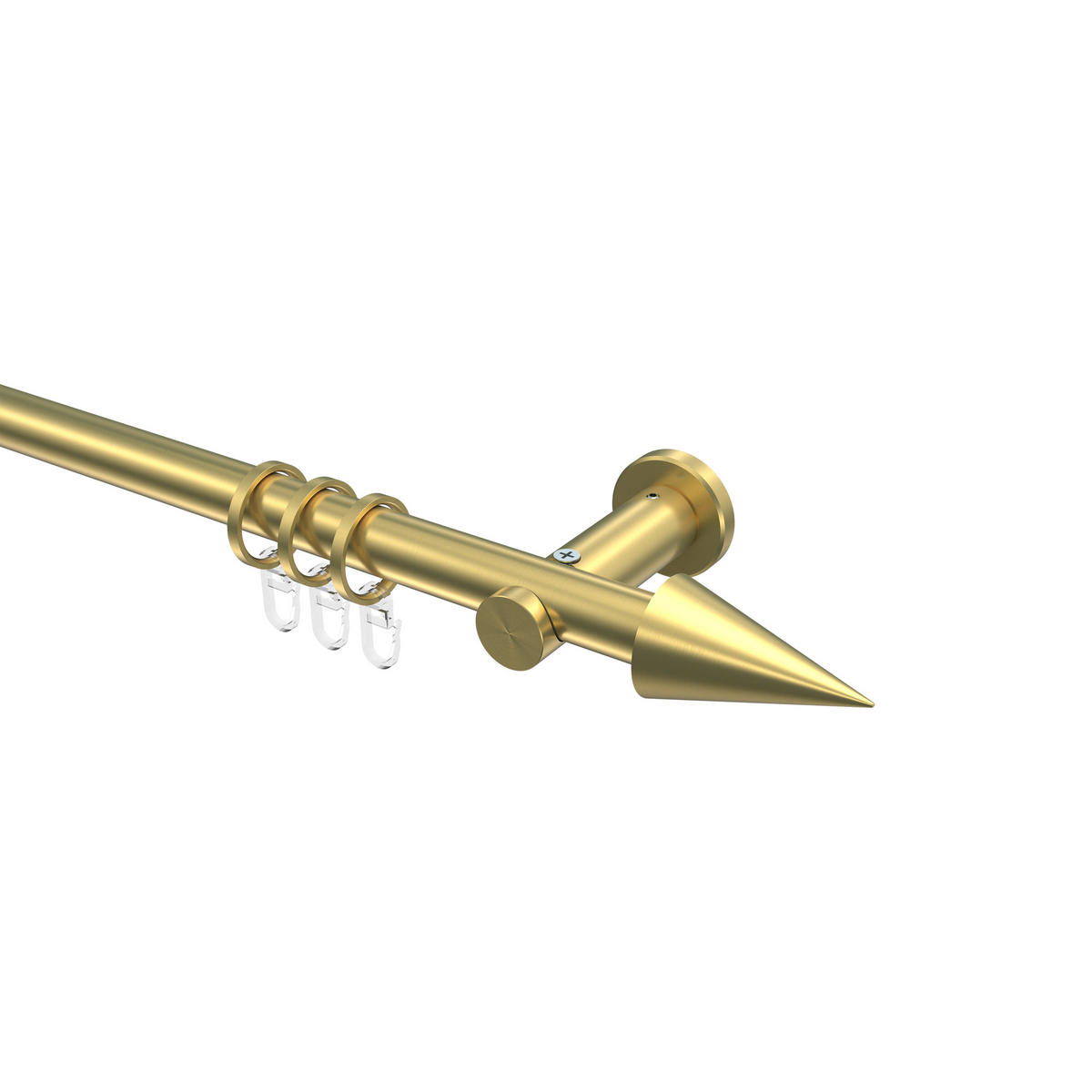 GARDINENSTANGE Platon Savio 520 cm (geteilt in 4 x 130 cm), 1-läufig, 20 mm Ø Messing-Optik - Messingfarben, Metall (520cm) - INTERDECO