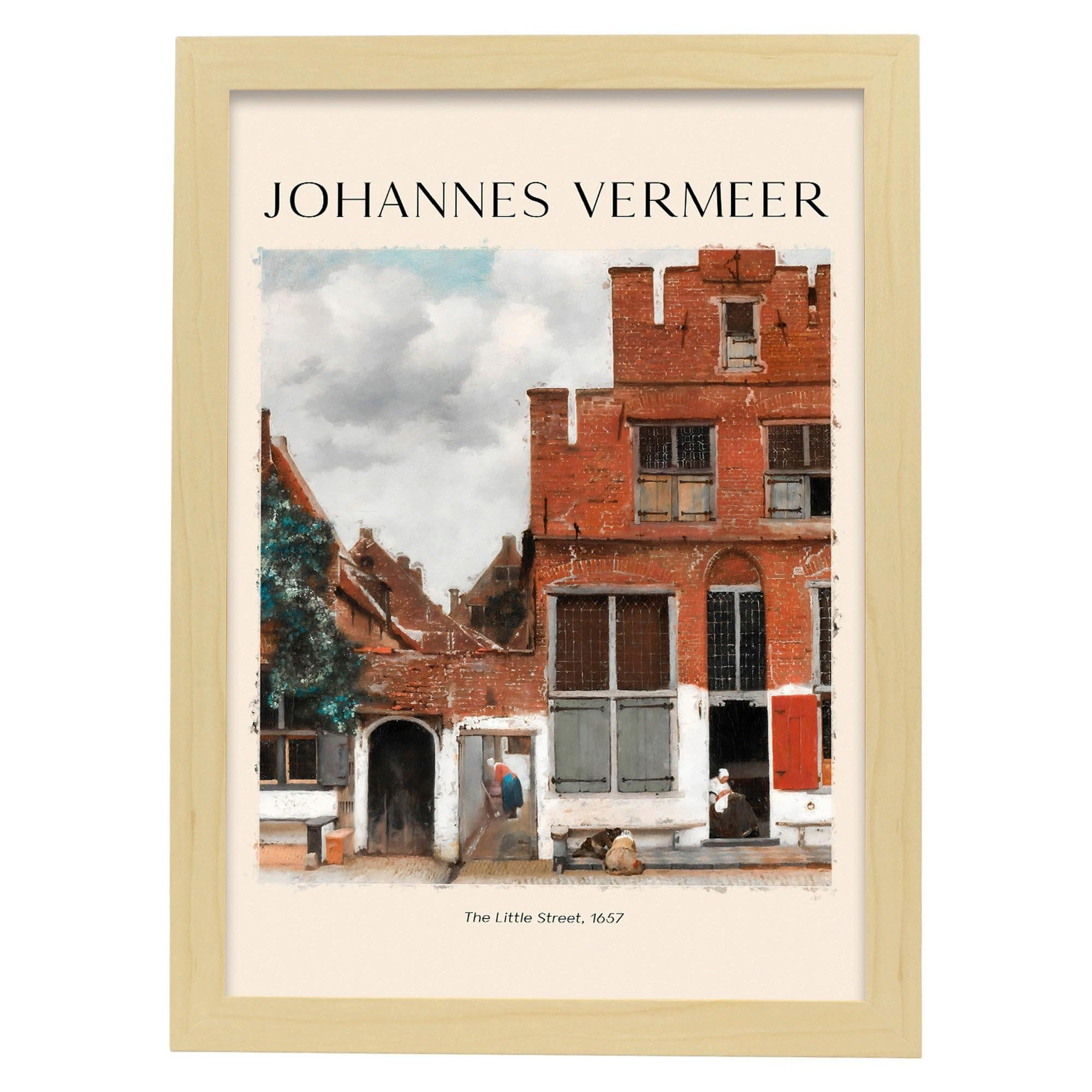 POSTER Die Kleine Straße A3 Rahmen Aus Hellem Holz - Beige, Papier (29.7/5/42cm) - Nacnic