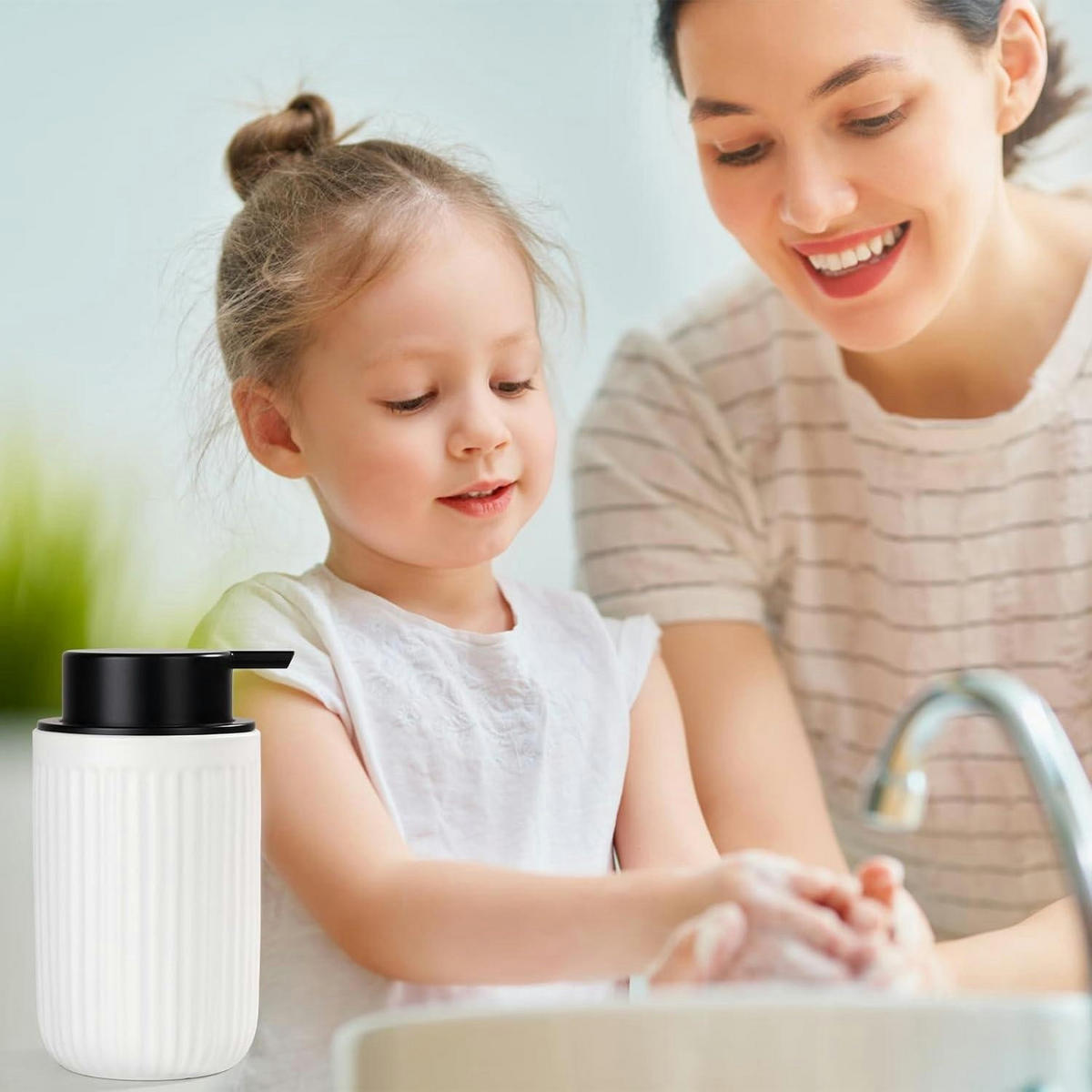 SEIFENSPENDER Keramik Weiß 350ml - Weiß, Keramik (8/14/8cm)