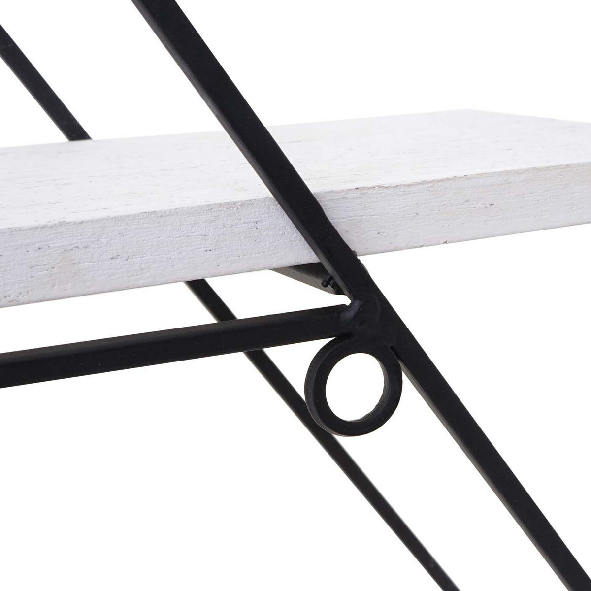 WANDREGAL rautenförmig 60x55x12cm Industriedesign Echtholz shabby Weiß Hängeregal - Weiß, Metall (55/60/12cm) - BERLINLODGE