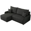 ECKSCHLAFSOFA ARPA L Dunkelgrau Struktur - links - Dunkelgrau/Schwarz, Kunststoff/Textil (198/150cm) - MKS