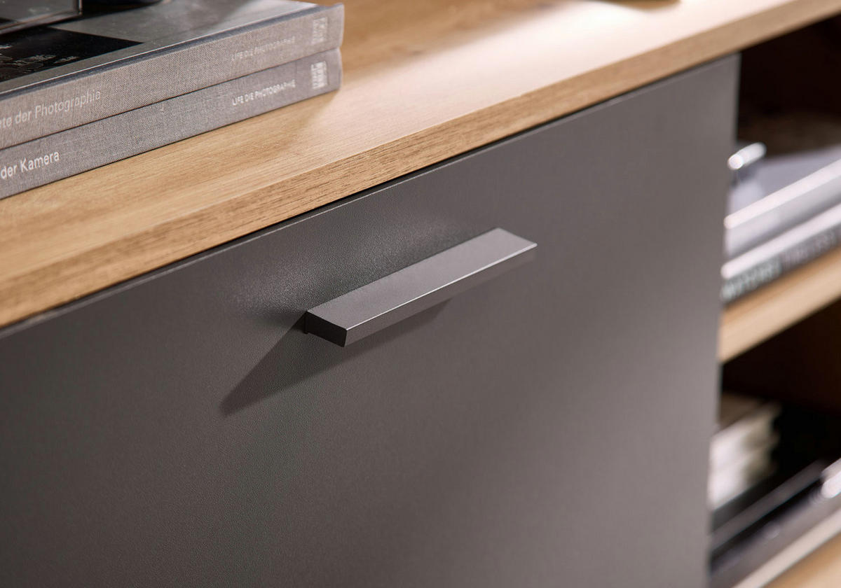 WOHNWAND 250/135/38 cm in Anthrazit, Eiche Artisan - Anthrazit/Eiche Artisan, Holz (250/135/38cm) - moebel dich auf