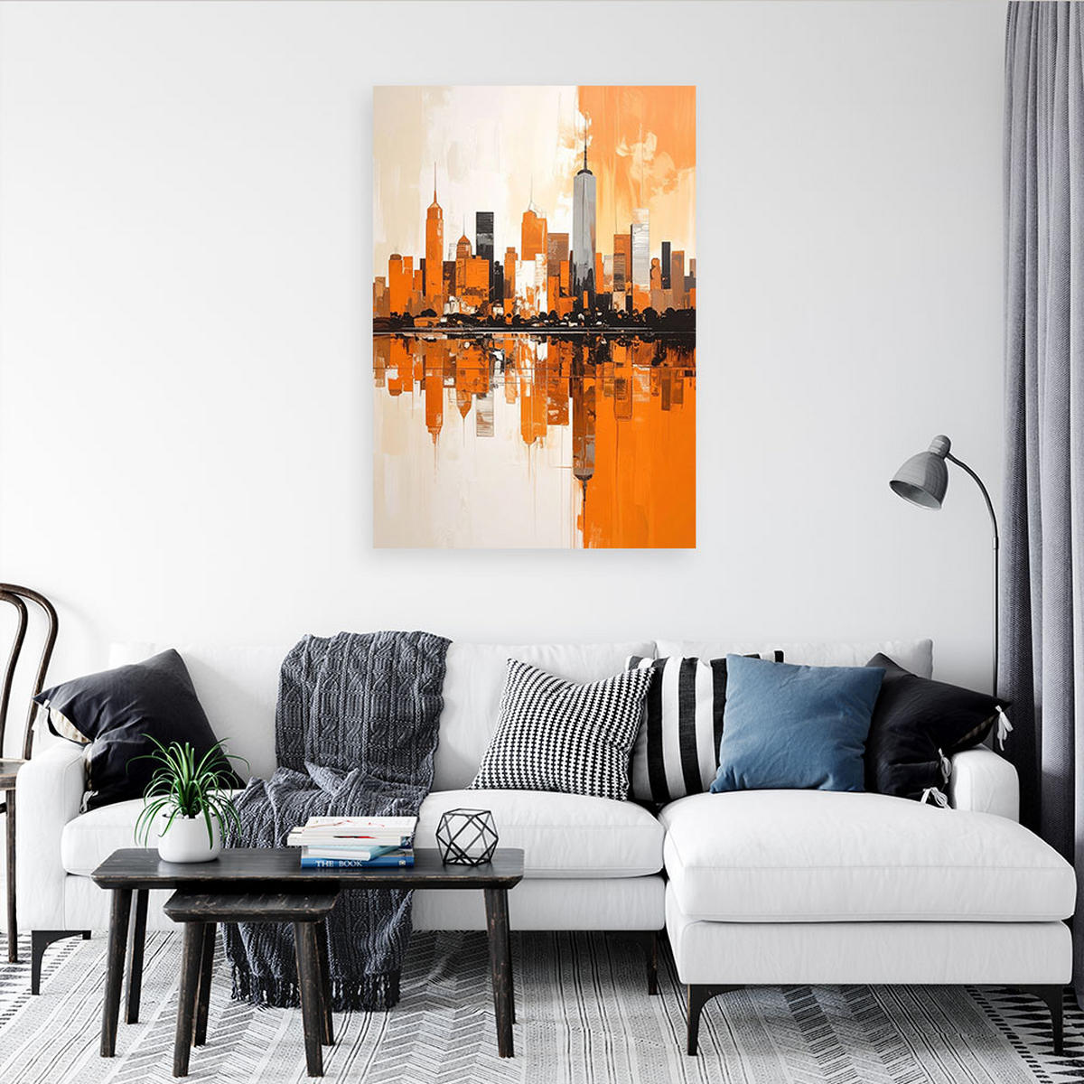 LEINWANDBILD Städte & Architektur 30x45cm - Orange, Textil (30/45cm) - Feeby