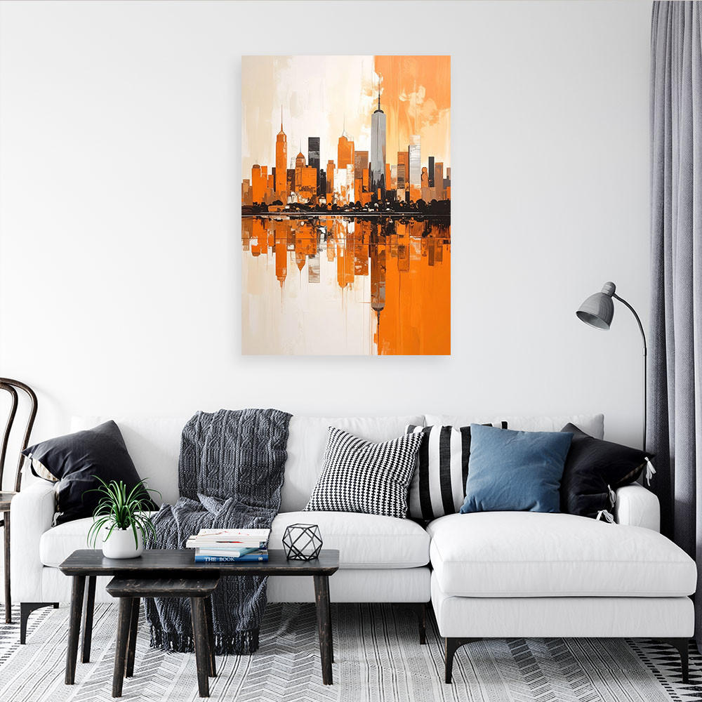 Thumbnail - Feeby Leinwandbild, Orange, Textil, Stadtarchitektur, Rechteckig, 30x45 cm, Bilder und Zubehör, Wandbilder, Leinwandbild...