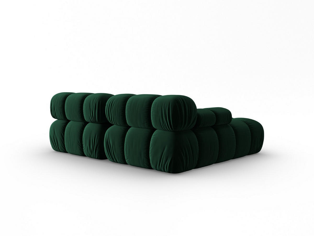 MODULARES-ECKSOFA links Bellis aus Samt flaschengrün 3 Sitzplätze - Grün, Textil (157/191cm) - Micadoni