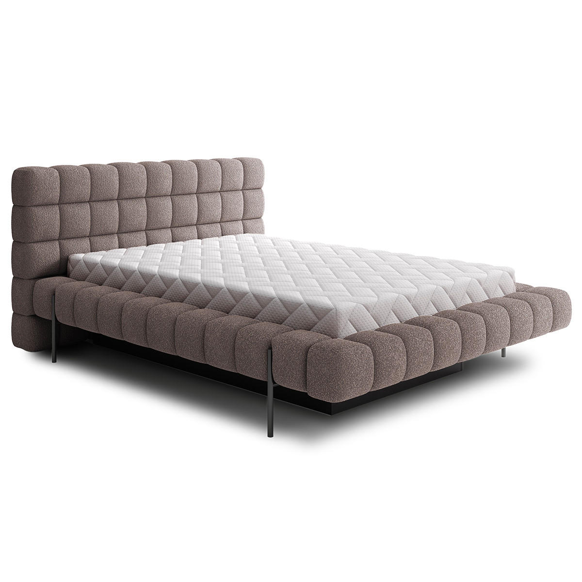 BOXSPRING POSTEL 180/200 Ezio Světle šedá - šedá, dřevo (180/200cm) - Petits-meubles