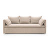 BETTSOFA PREGIO Beige Velours-Stoff mit Schlaffunktion - Beige, Textil (105/89/218cm) - MASSENO