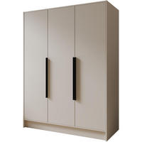 DREHTÜRENSCHRANK Pavia ohne Spiegel, Kaschmir mit mit schwarzen Griffen, 150 cm - Kaschmir, Holzwerkstoff (150/200/51cm) - Beautysofa