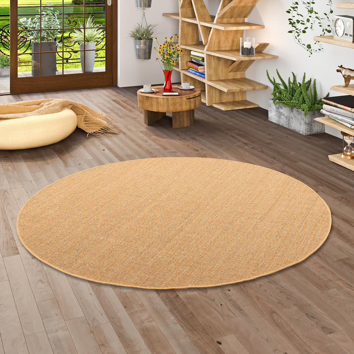 SISAL NATUR TEPPICH RUND - Nussbaumfarben, Textil (200/200cm) - Snapstyle