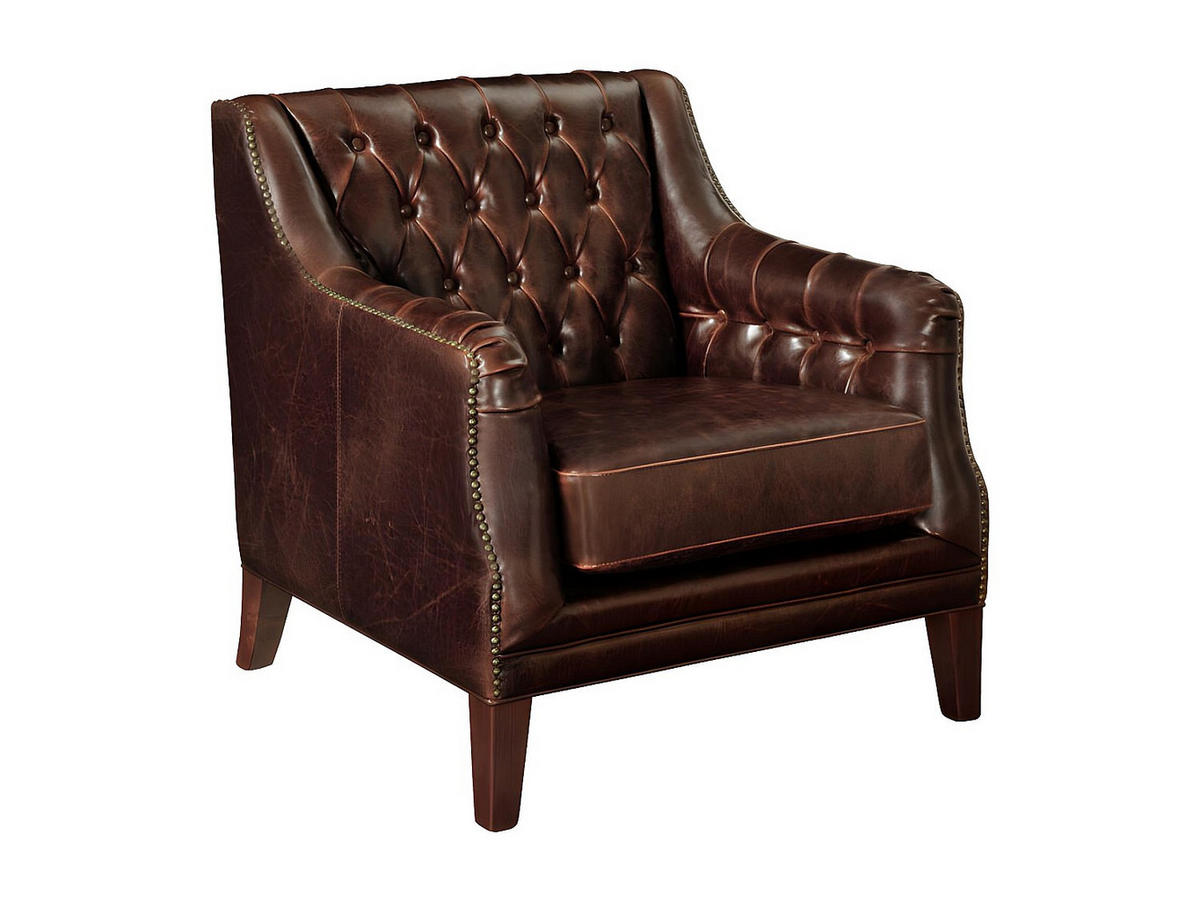 SESSEL mit gerader Rückenlehne - 1 Person - Leder - Schokoladenbraun - Braun, Leder (84/84/84cm) - Vente-Unique