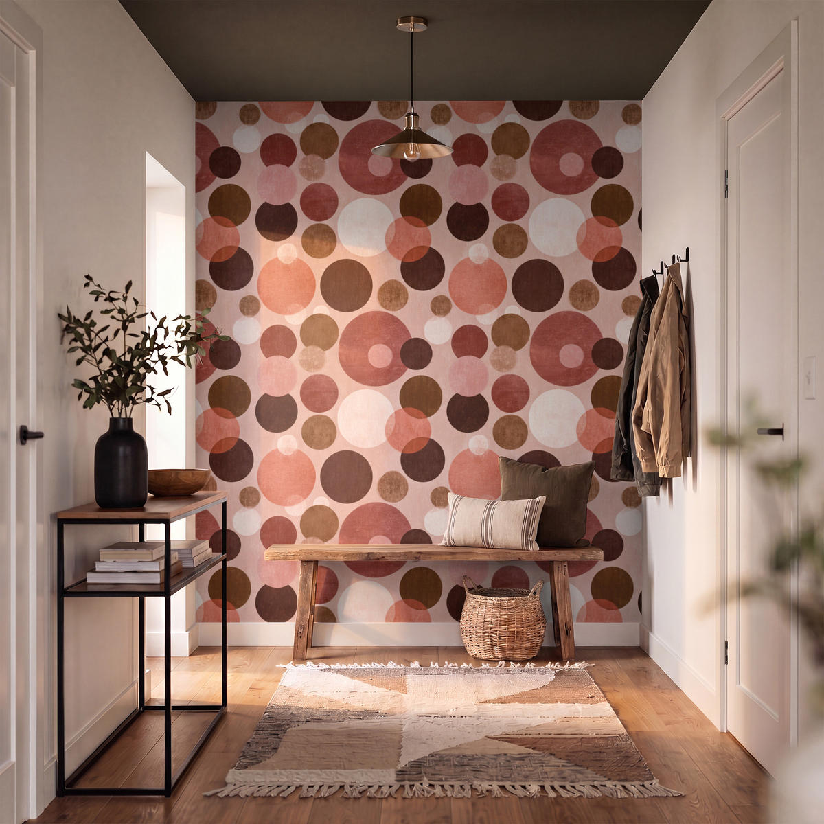 TAPETE - Kreise - Modern - Farbenfroh - 160x200 cm - Multicolor, Papier (160/200cm) - OnlyWow