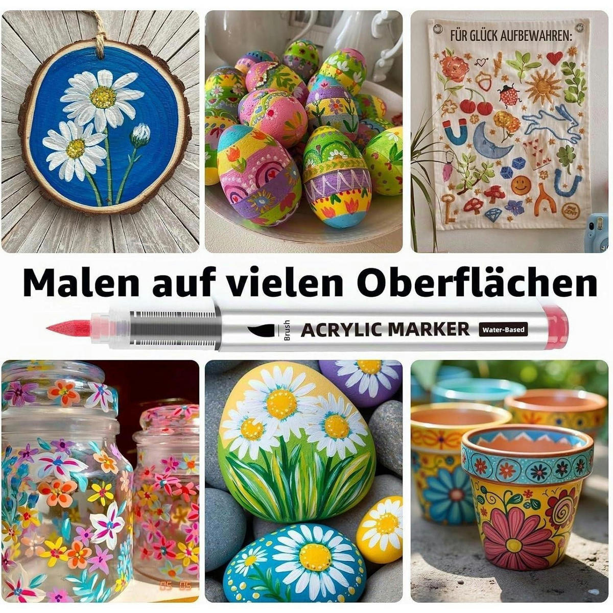 ACRYLSTIFTE Set 120 Farben Brush Tip Wasserfest - Multicolor, Kunststoff (1.3/1.3/13.4cm)