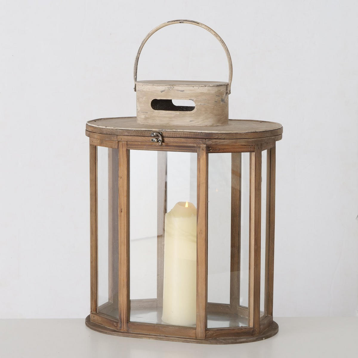 HOLZLATERNEN 2er-Set Laurie - Braun, Holz (28/56/45cm) - Boltze Home