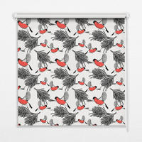 VNÚTORNÁ roleta - okenná roleta - roleta - 100x100 cm - Vtáky hýľ - červená, plast (100/100/0.5cm) - TULUP