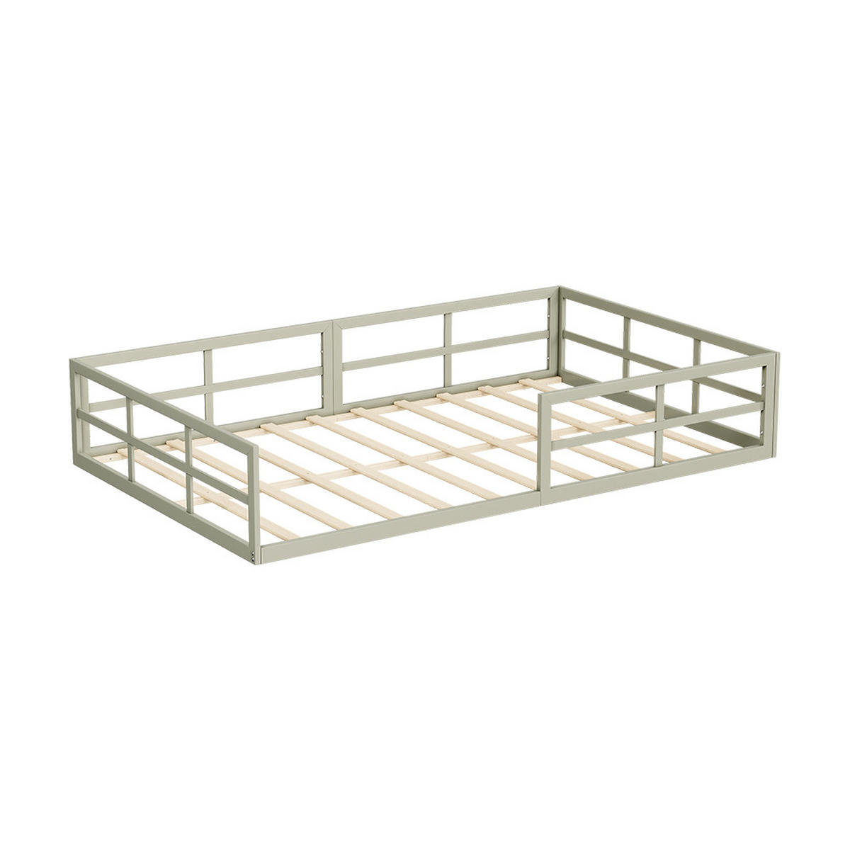 BODENBETT AUS METALL Minno Greige 205 x 125 cm ohne Matratze - Greige, Metall - VitaliSpa