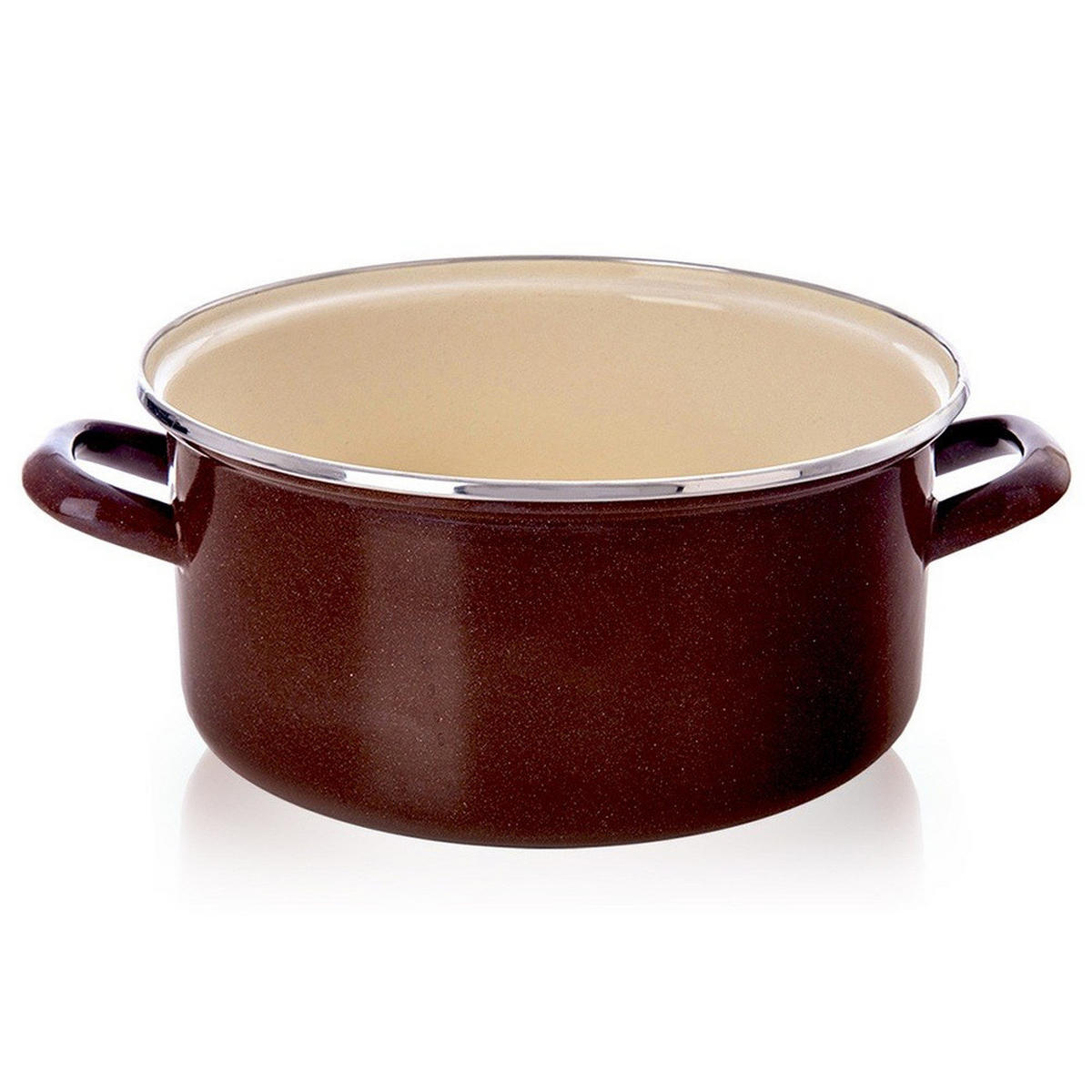 EMAILLIERTOPF Brown mit Griffen braun - Braun, Metall (24cm) - Orion 