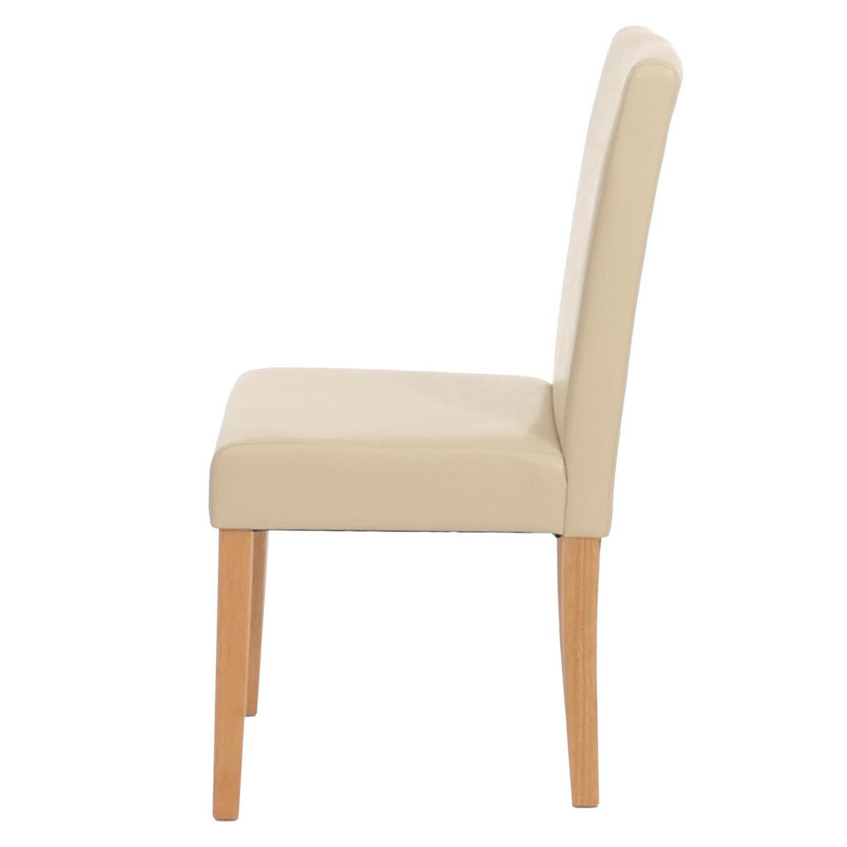 ESSZIMMERSTUHL 2er-Set klassisch und zeitlos 90x43x56cm Sitzhöhe 45cm Leder helle Beine Creme - Beige, Leder (43/90/56cm) - CHEFGASTRO