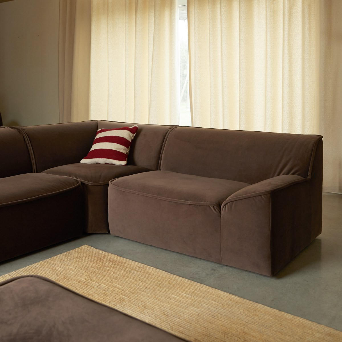 SOFA Quinto Braun aus Stoff - Braun, Textil (225/73/225cm) - Tikamoon