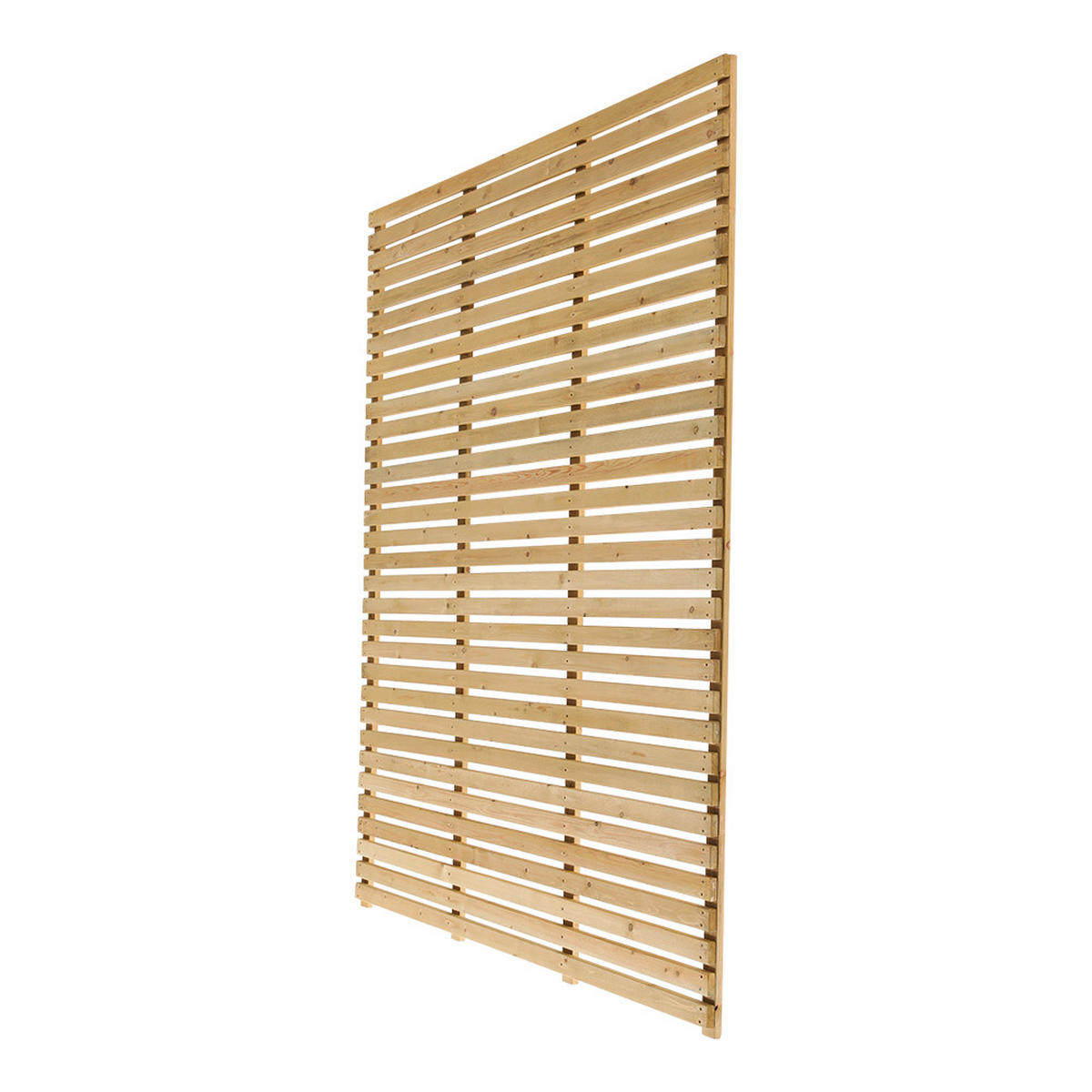 SICHTSCHUTZZAUN aus Kiefernholz in Holzfarbig Lamellen Design pflegeleicht Wasserbasierte 180x180 cm 24,15 kg - Gelb, Holz (4/180cm) - Livingandhome