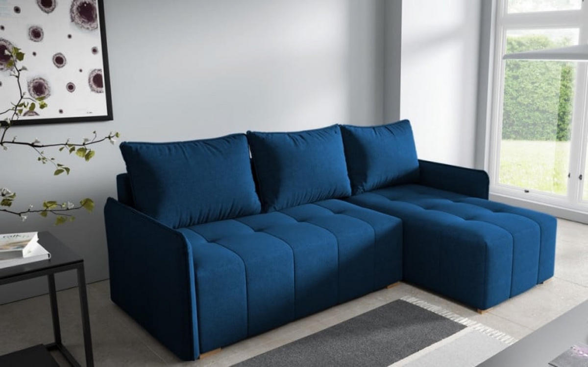 ECKSOFA Granatowy GREND Rechts - Multicolor, Textil (210/140cm) - Sepro Meble