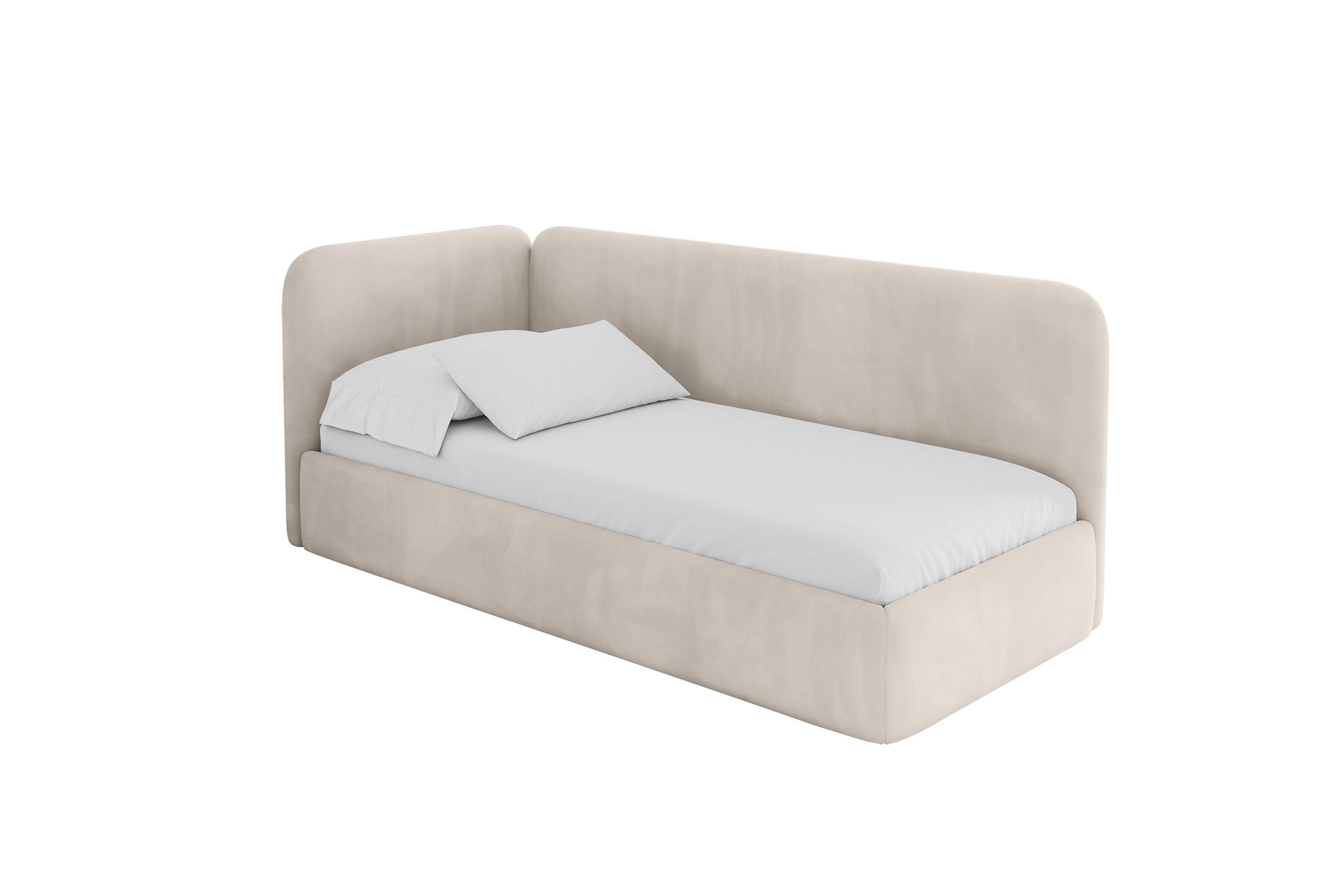 ALTDECOR JEDNOLŮŽKOVÁ POSTEL pro mládež s úložným prostorem, vpravo - ELSY 90x200 béžová